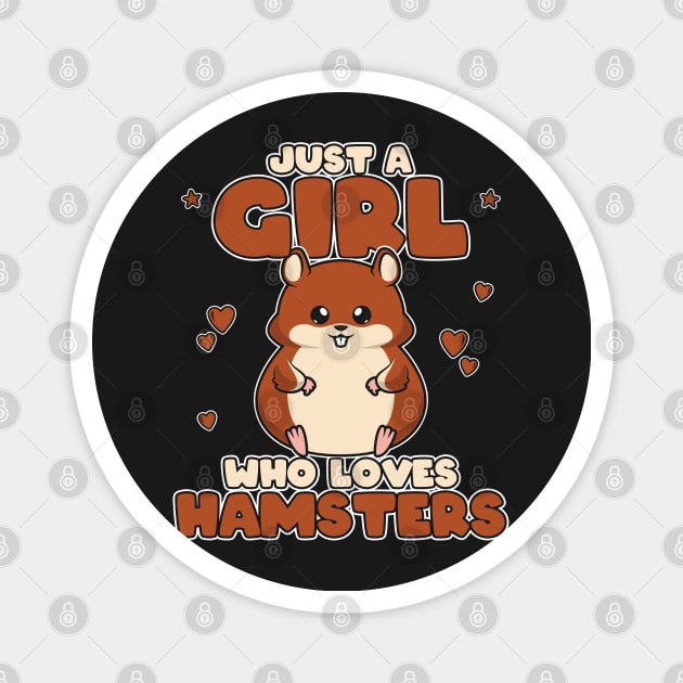 Just A Girl Who Loves Hamsters - Cute Toddlers Kids print Magnet by theodoros20